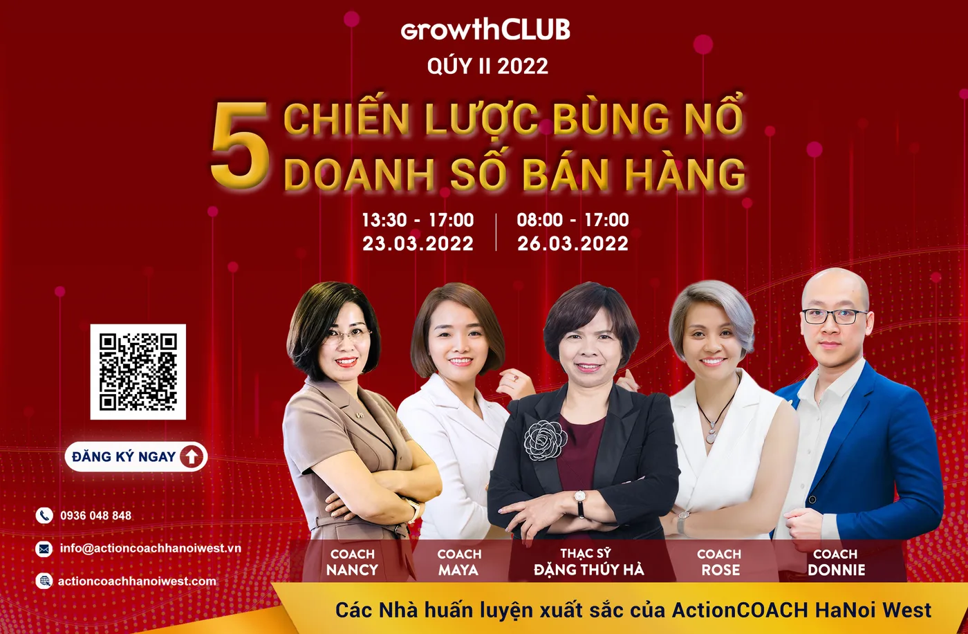 GROWTHCLUB Quý II- 2022: 5 chiến lược bùng nổ doanh số bán hàng